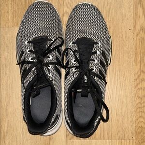 Adidas Black and White Sneakers with Breathable Mesh